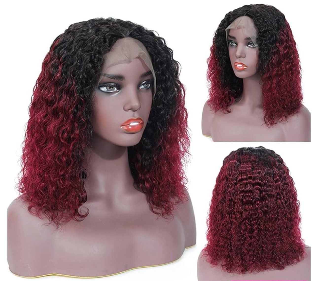 Ombre Red Wig Mixed