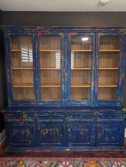 Custom Painted Solid Wood Hutch