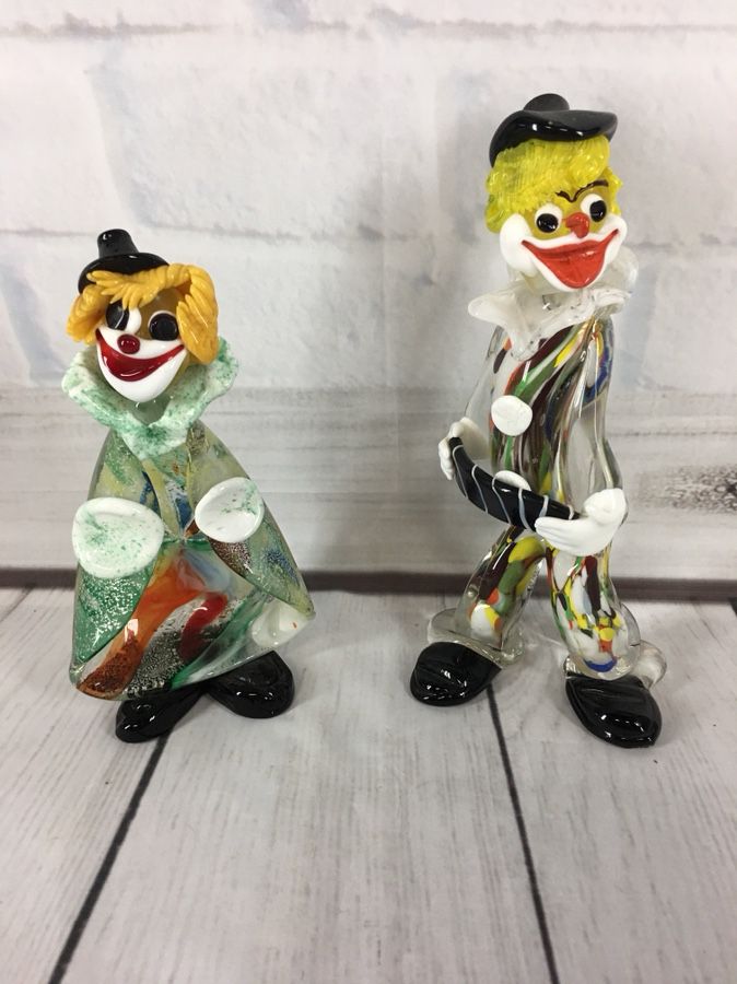 Glass clowns two Glass clowns very unique and rare