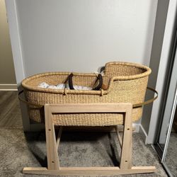 Baby Moses Basket Brown Handle Holder Not Included Sold Sepárate