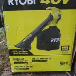 Ryobi 2 N 1 Leaf blower / Mulcher And bag