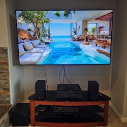 Hometheater - Samsung TV 75", Yamaha receiver, Klipsch speakers, and more 
