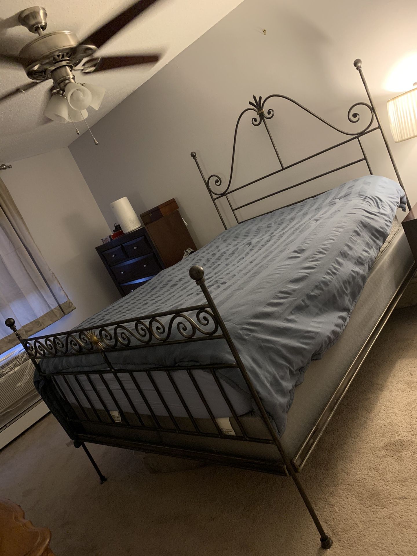 Queen sized iron bed frame