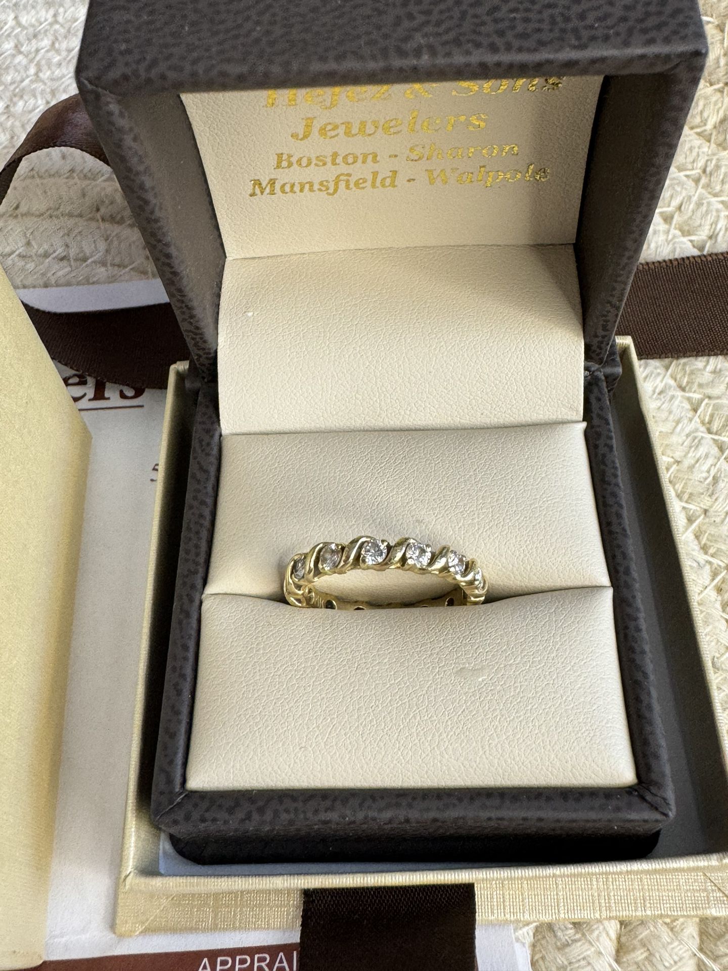 7.25 diamond gold eternity band ring with appraisal 