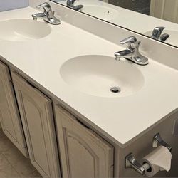 60 Inch Bath Vanity with Crome Faucets