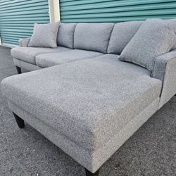 FREE DELIVERY!!! Bauhaus Furniture Group 2 Piece Sectional Couch with Chase Lounge (Gray)