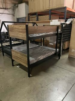 Twin bunk bed. Available in espresso & white. Assembly required.  Assembly not included.  Tax included.  Free local delivery. 

Bunk bed only-$220
Bun