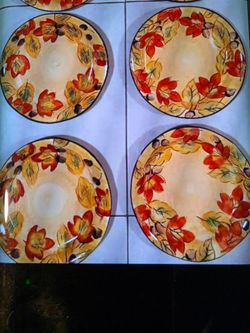 Plates fall thanksgiving 10 inches