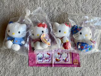 Hello Kitty McDonald’s 7” Plush Sealed New Set Of 4 Sanrio 