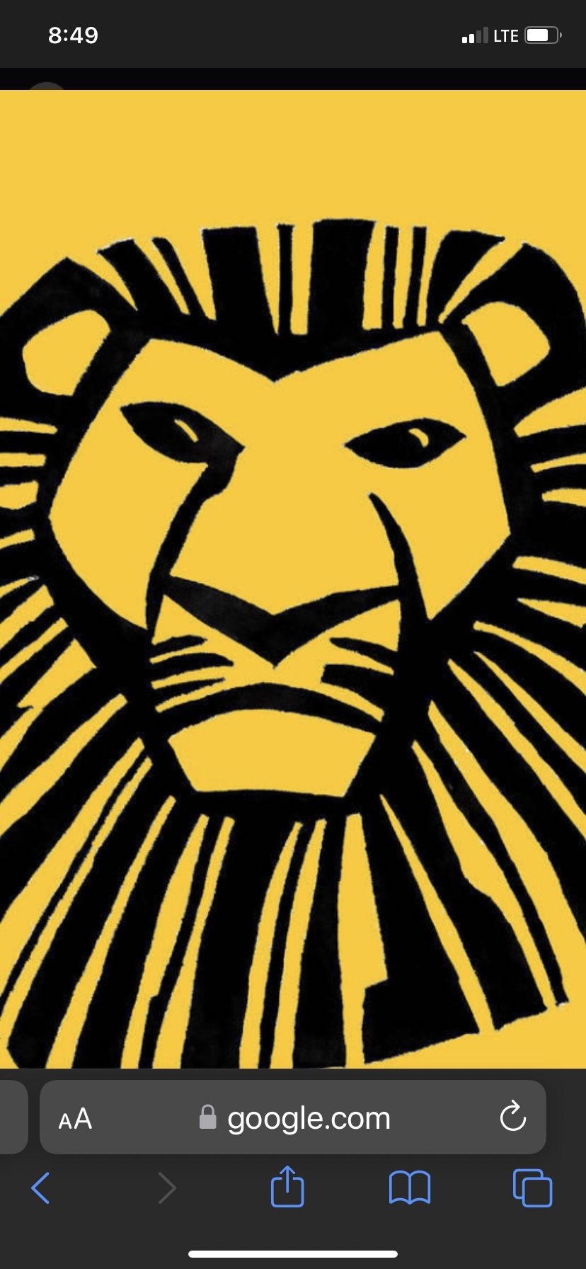 Lion king ticket For Tomorrows Show At 1:00