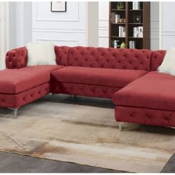 3 PC SET BURGUNDY UPHOLSTERY VELVET NEW IN BOX ☎️ 1714586,2564