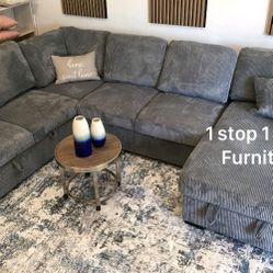 XL Sectional Sofa With Pullout, Extra Storage ✅$659 No Tax