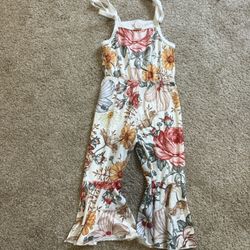 Floral Jumpsuit with Tie Straps