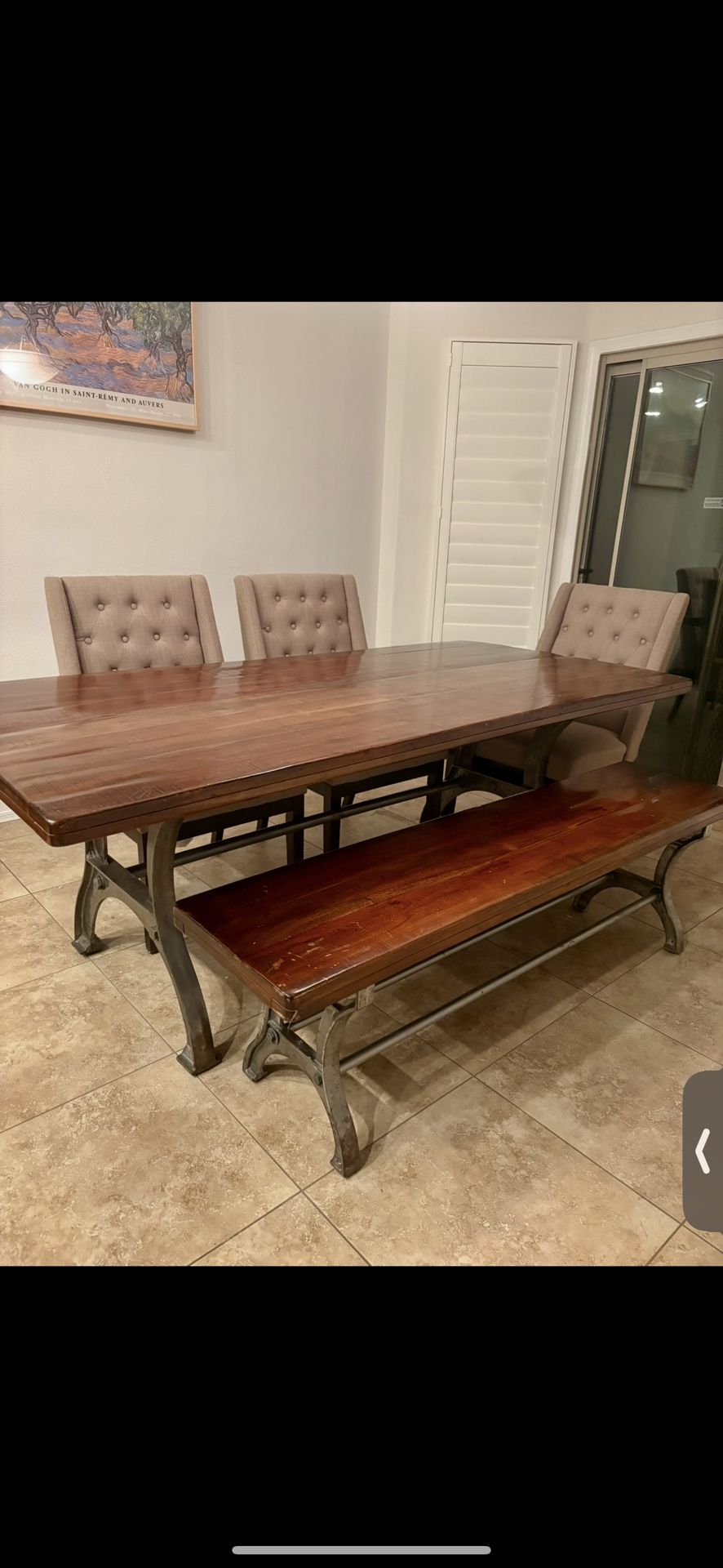 Gorgeous Wood & Metal Dining Table Set – Great Deal!”