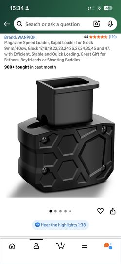 Magazine Speed Loader, Rapid Loader for Glock 9mm/.40sw, Glock 17,18,19,22,23,24,26,27,34,35,45 and 47, with Efficient, Stable and Quick Loading, Grea