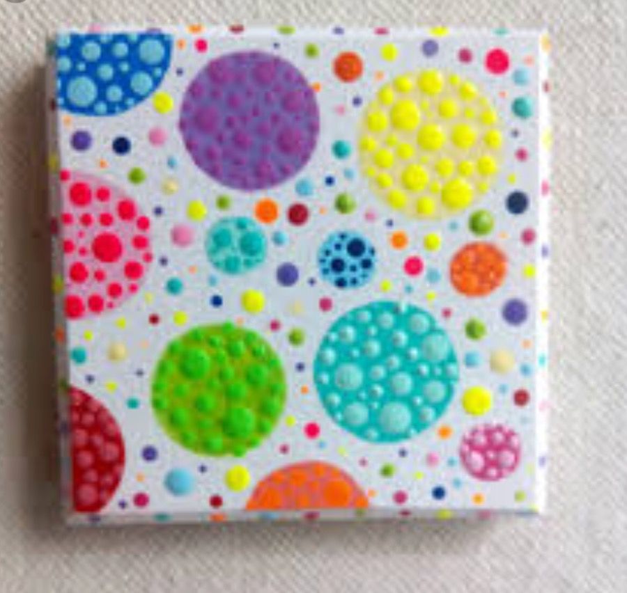 Dot art tile coasters
