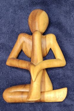 Yoga Wood Carving Statue