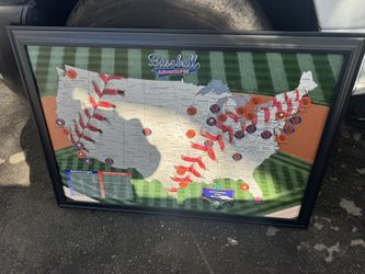 Push Pin Travel Maps Arte de pared Baseball