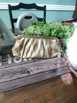 Vintage Rare Metallic Kiss Closure Coach Clutch
