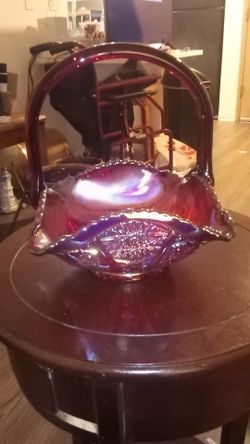 Carnival glass with handle only $75......