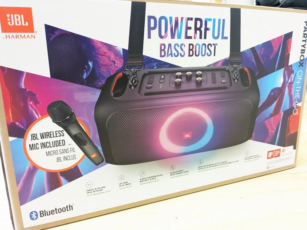 JBL PartyBox Portable Bluetooth Speaker + JBL Wireless Microphone- Karaoke