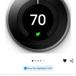 New Sealed Google Nest Learning Thermostat - 3rd Gen - Programmable Smart Thermostat for Home - Compatible with Alexa (Stainless Steel)