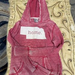 Pink “home.” Graphic Hoodie – Size L 