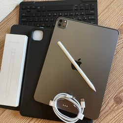 iPad Pro 11” (Face ID / 2020 model) 2nd Generation 128GB with keyboard case,  pen & Accessories