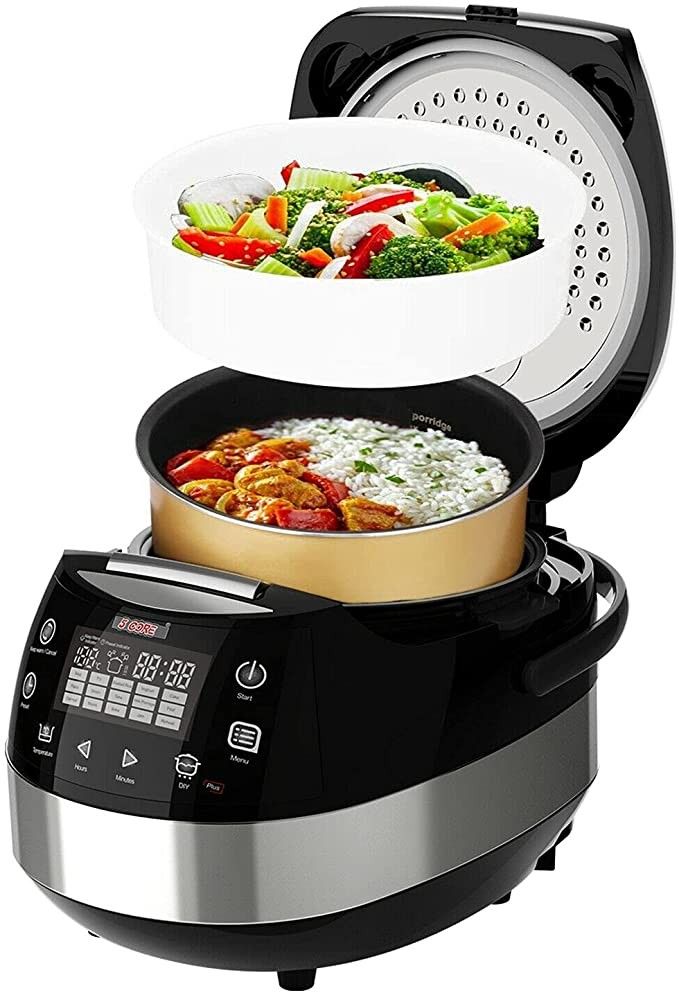 Rice Cooker Asian Large Touch Screen Maker 15 In One Steamer Pot Electric Steamer Digital Rice Pot Multi Cooker & Food Steamer Warmer 5.3 Qt 11 Cups