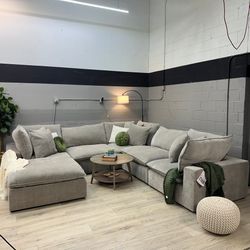 Sereen 6-Piece Fabric Modular Sectional, Taupe