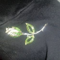 Sterling Silver Rose With Gems