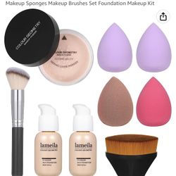 Foundation Liquid Full Coverage Makeup Powder Foundation Brush Makeup Sponges Makeup Brushes Set Foundation Makeup Kit