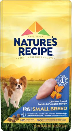 Nature's Recipe Grain Free Small Breed Dry Dog Food, Chicken, Sweet Potato & Pumpkin Recipe, 4 lb.
