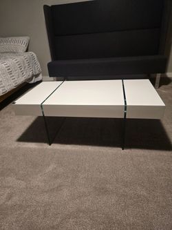 Modern white and glass coffee table