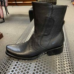 Botín de piel con cierre para hombre