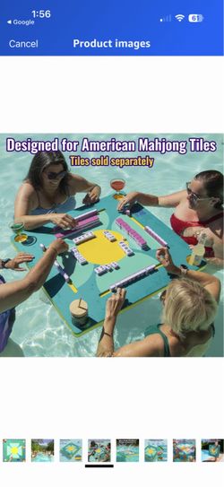 Mahjong Aura - Floating Mahjong Table for Pool - Swimming Pool and Hot Tub Float Board for Card Games, Scrabble, Dominoes, Poker - Adults Pools Game T