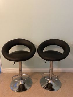 Leather Bar Stools - 3 Available