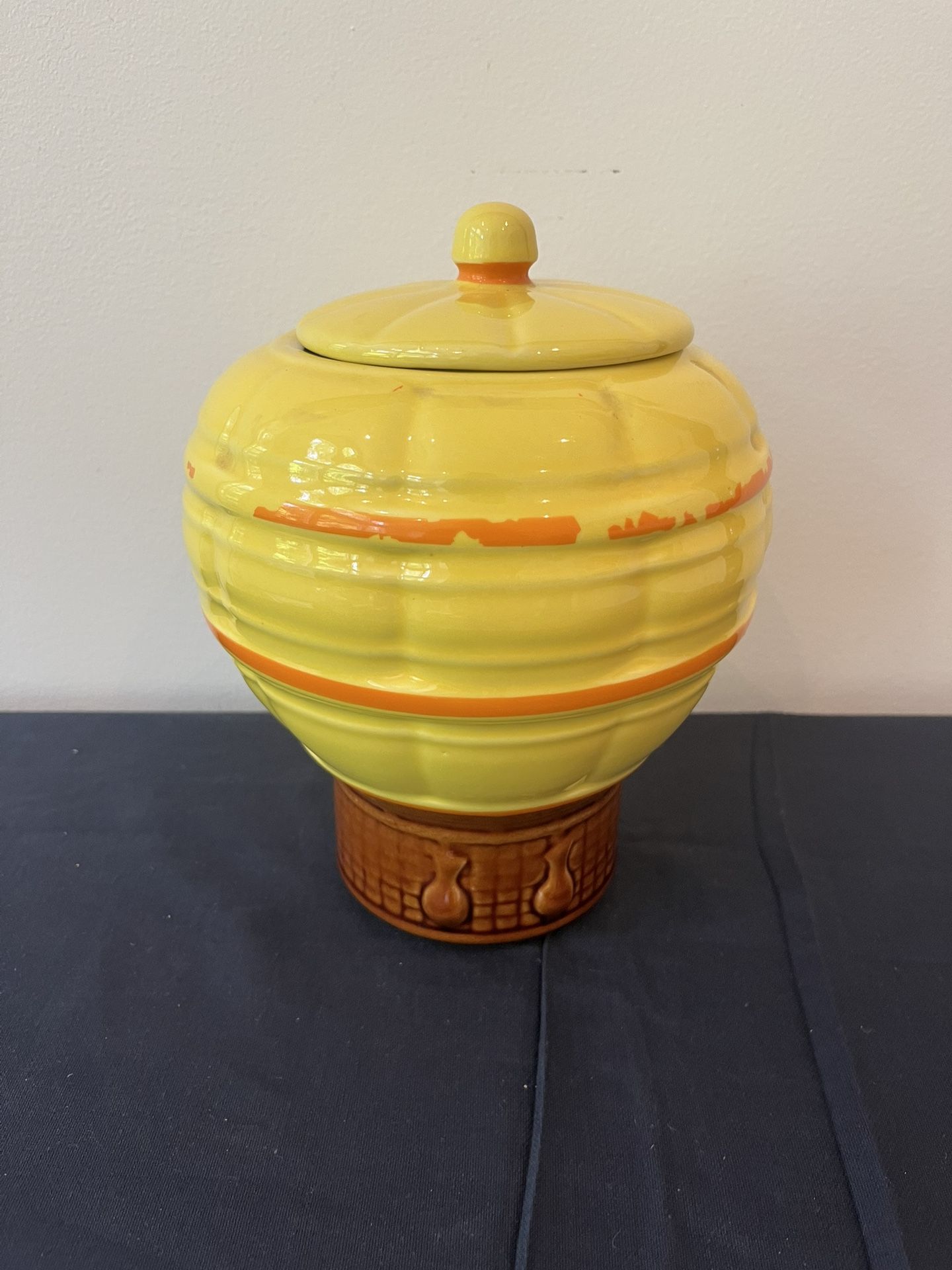 Vintage McCOY Yellow Hot Air Balloon Cookie Jar