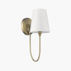 Pair Of Rustic 1-Light Antique Brass Wall Sconces with Shade