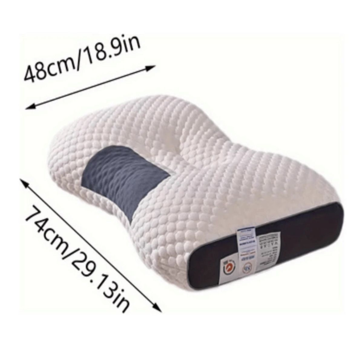 2 Pcs Pillow, Pillow Set, Neck Support Pillow, Ergonomic Adjustable Neck Pillow - Soft Knit Contemporary Design, Zipper Closure, Premium Polyester Fil