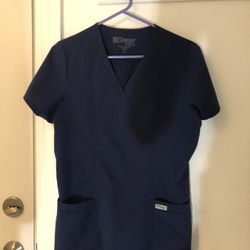 Navy blue scrub top