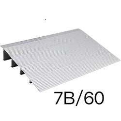 Curb Ramp for Doorways, 4" Rise Aluminum Portable Self Supporting Ramp, 800 Lbs Load Capacity, Adjustable, Ideal for Loading Dock, Garage, Sidewalk, S
