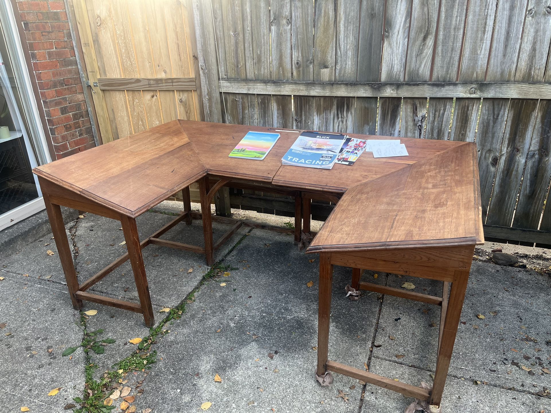 Vintage Wood Art Desk/Drawing Table