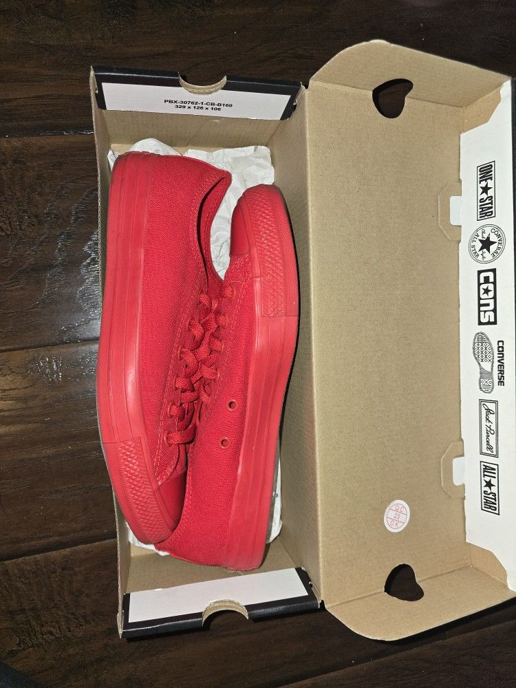 Converse Shoes Red Size 7 Mens Size 9 Womens