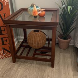 Two Brown End Tables 
