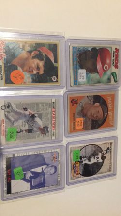 Six old baseball cards