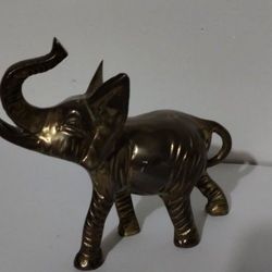 BRASS ELEPHANT FIGURINES SET OF 2 /6"  - M07 -A1000