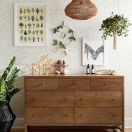 Crate & Barrel Taylor 7 drawer Dresser In Walnut 