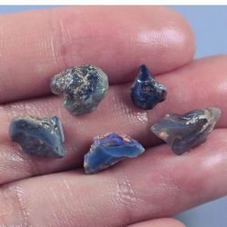 8ctw Lighting Ridge Black Opals Rough 5pcs. 