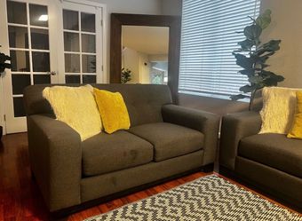 ($400) Pair Loveseat & 3 Seater Sofa Sets